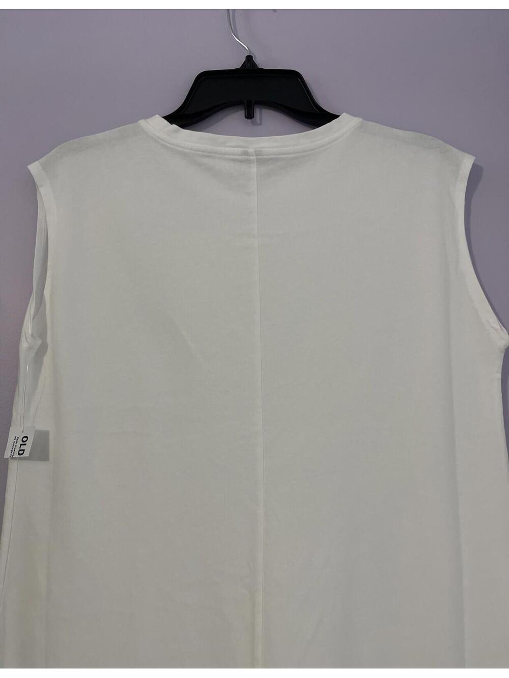 Old Navy Womens Small White Long Sleeveless Straight-Fit Cotton Dress NEW! A4008 - Picture 7 of 7